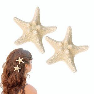 Starfish Hair Clip Resin Beach Sea Star Hair Pins, 2Pcs